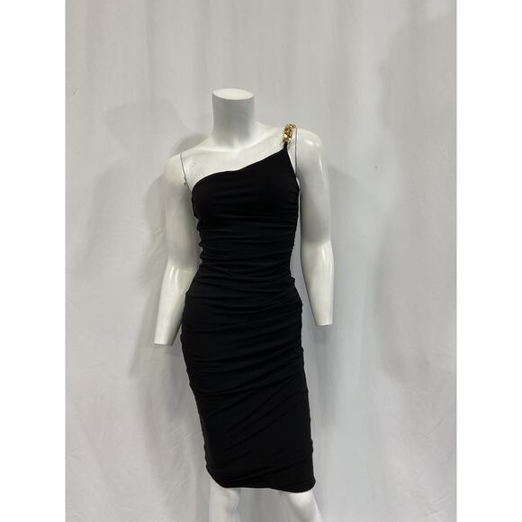Nookie 'Alyssa' Black Chain Midi Dress Size M - Picture 2 of 5